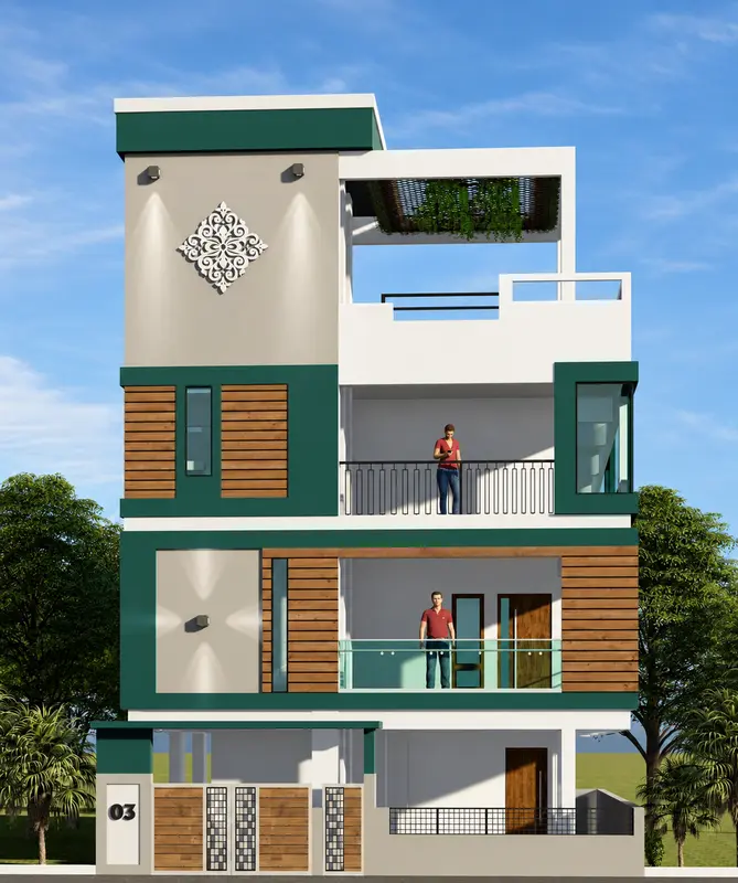 Supplied front-elevation design visualization.