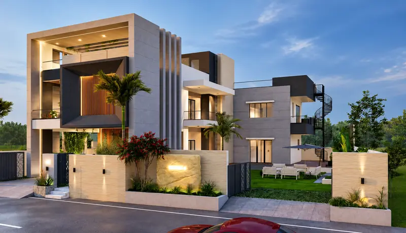 Supplied architectural design visualization of a villa.
